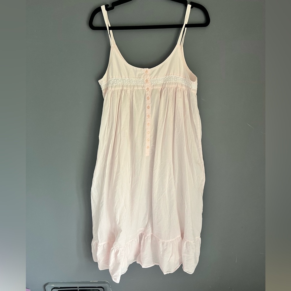 Vintage Victorias Secret L Blush Cotton Nightgown Prairie Country Cottage-Core